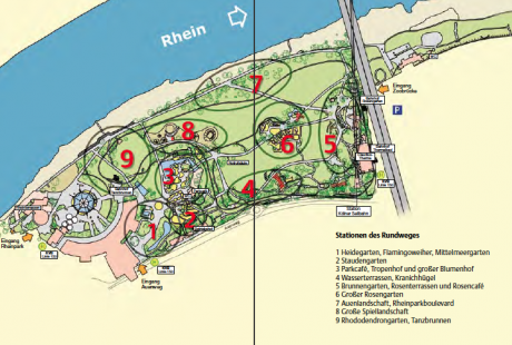 Alter Plan des Rheinparks