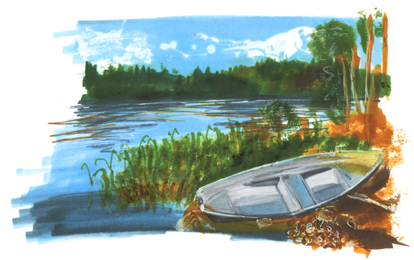 Markerzeichnungen “TrÃ¼gerische Idylle” & “Nachtlicht”