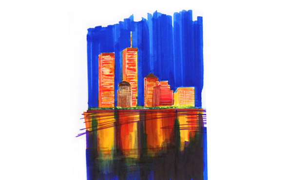 Markerzeichnungen “TrÃ¼gerische Idylle” & “Nachtlicht”